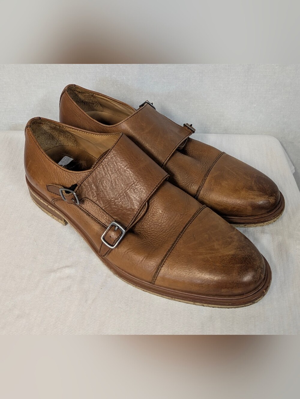 Warfield & Grand Whiskey Brown James Double Monk Strap Leather Shoes